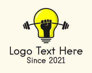 Exercise - Weightlifting Hand Bulb logo design