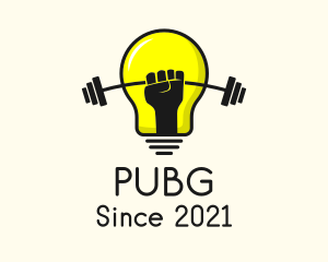 Energy - Weightlifting Hand Bulb logo design