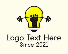 Weightlifting - Weightlifting Hand Bulb logo design