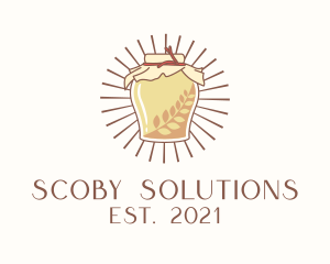 Scoby - Healthy Kombucha Jar logo design