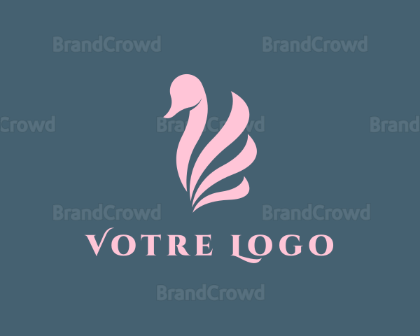 Pink Swan Bird Logo