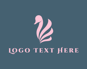 Goose - Pink Swan Bird logo design