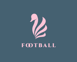 Pink Swan Bird  Logo
