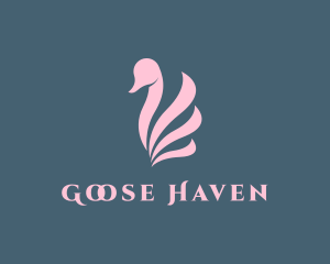 Pink Swan Bird  logo design