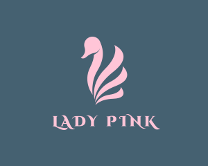 Pink Swan Bird  logo design