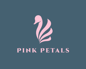 Pink Swan Bird  logo design