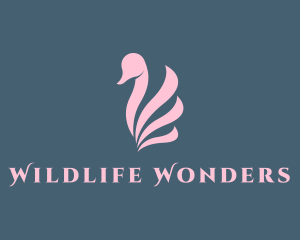 Zoology - Pink Swan Bird logo design