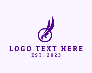 Purple - Fast Flying Bird logo design