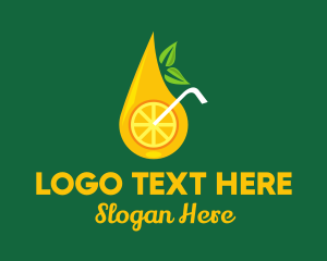 Straw - Citrus Fruit Drink logo design