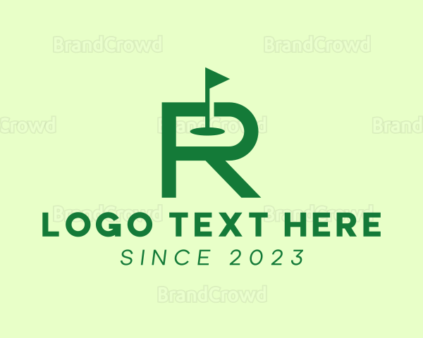 Green Golf Course Letter R Logo