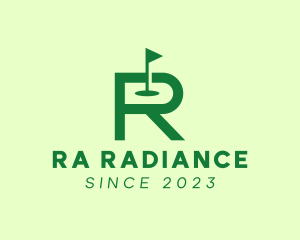 Green Golf Course Letter R logo design