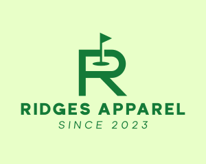 Green Golf Course Letter R logo design