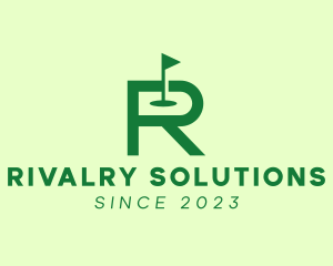 Green Golf Course Letter R logo design