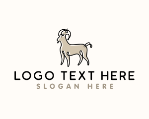 Barn - Farm Goat Animal logo design