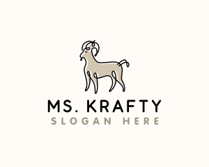 Farm Goat Animal Logo