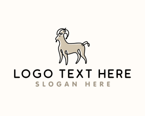 Ram - Farm Goat Animal logo design