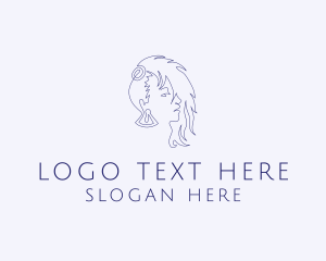 Monoline - Hairstyle Woman Fashion Accessories logo design