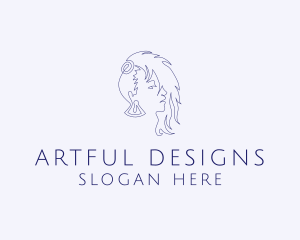 Hairstyle Woman Fashion Accessories  logo design