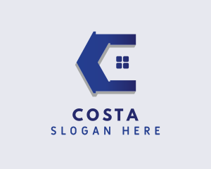 Real Estate House Letter C logo design