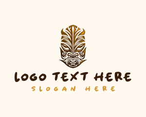 Maori Mask - Cultural Tribal Mask logo design