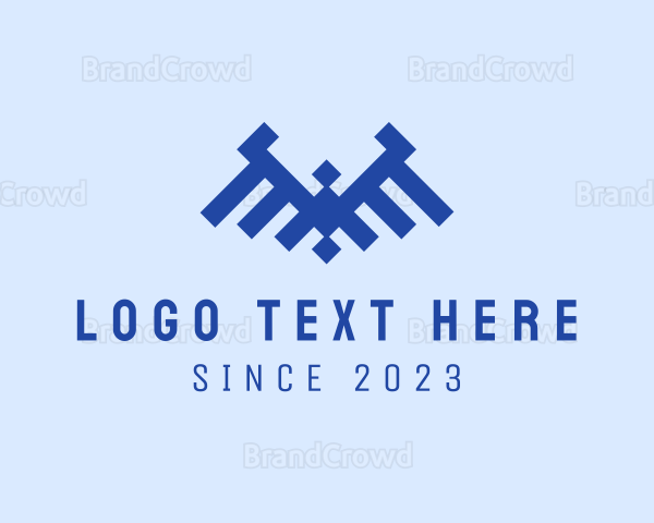 Geometric Pixel Bird Logo