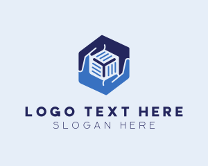 Hexagon - Hands Cube Software logo design