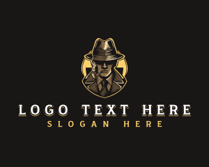 Mobster - Smoking Inspector Detective logo design