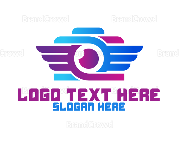 Abstract Wing Camera Outline Logo