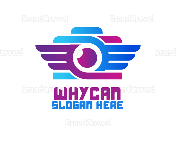 Abstract Wing Camera Outline Logo