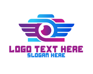 High Tech - Abstract Wing Camera Outline logo design