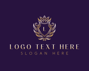 Queen - Elegant Crown Crest logo design