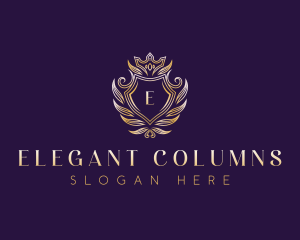 Elegant Crown Crest logo design