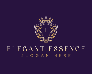 Elegant Crown Crest logo design