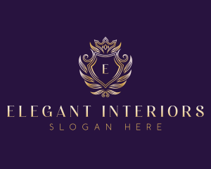 Elegant Crown Crest logo design