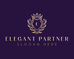 Elegant Crown Crest logo design