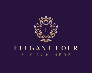 Elegant Crown Crest logo design