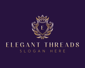 Elegant Crown Crest logo design