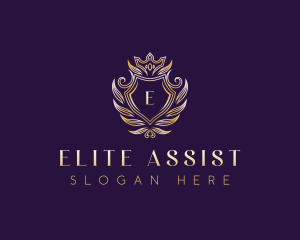 Elegant Crown Crest logo design