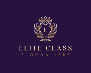 Elegant Crown Crest logo design