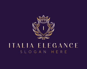 Elegant Crown Crest logo design