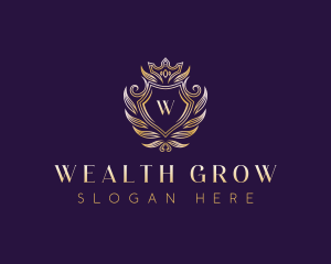 Elegant Crown Crest logo design