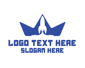 Blue Rocket Crown logo design