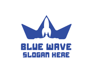 Blue Rocket Crown logo design