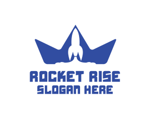 Blue Rocket Crown logo design