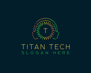 Audio Tech Headphone logo design