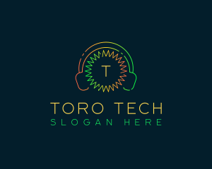 Audio Tech Headphone logo design