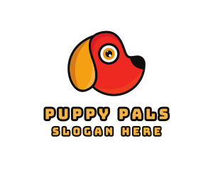 Cute Puppy Outline logo design