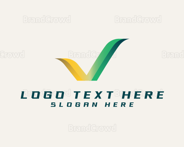 Business Verified Check  Letter V Logo