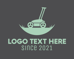 Worker - Grass Lawn Mower logo design