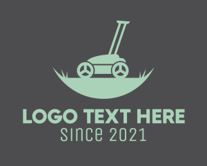 Green - Grass Lawn Mower logo design